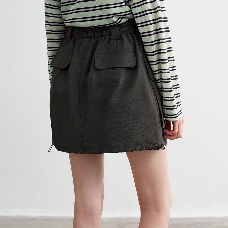Chuyu Women's 2026 Spring Workwear Slub Cotton Short Skirt