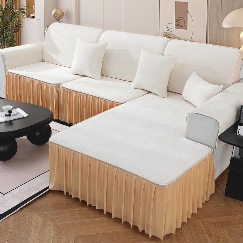 

Чехол для дивана из шенилла, универсальная подушка для дивана, чехол для спинки с защитой от царапин от кошек Four Seasons, шляпы 45*45cm белый