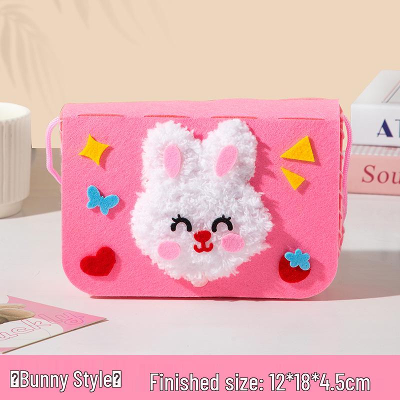 Cartoon Wool Embroidery Kit: Creative DIY Sewing for Kids Aged 3-6