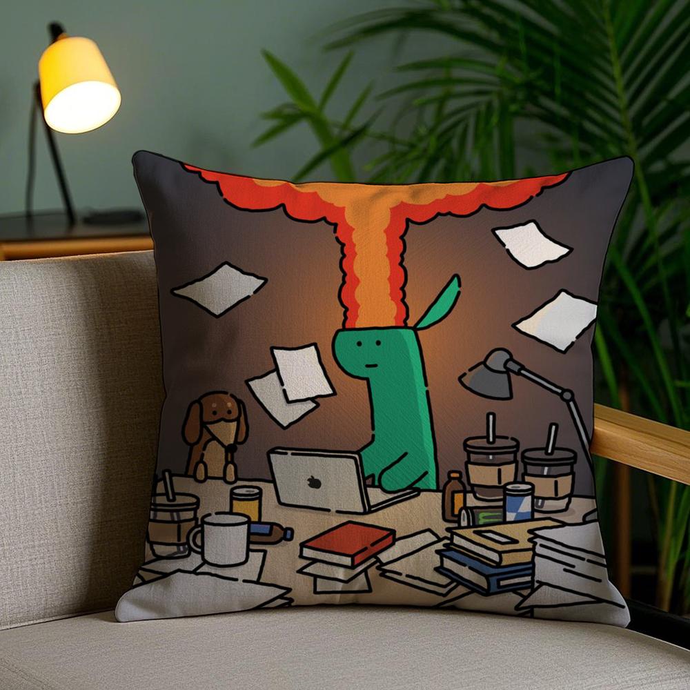 Cartoon Art Joguman Cushion Cover Soft Short Plush Double-Sided Printing Home Decor Machine Washable Pillow Case Gift