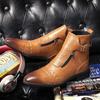 Britischer Stil Luxus Herrenkleiderstiefel Oxfords Schuhe Designer Motorradstiefel für Herren Rotbraunes Leder Cowboy Stiefel Herren Hombre