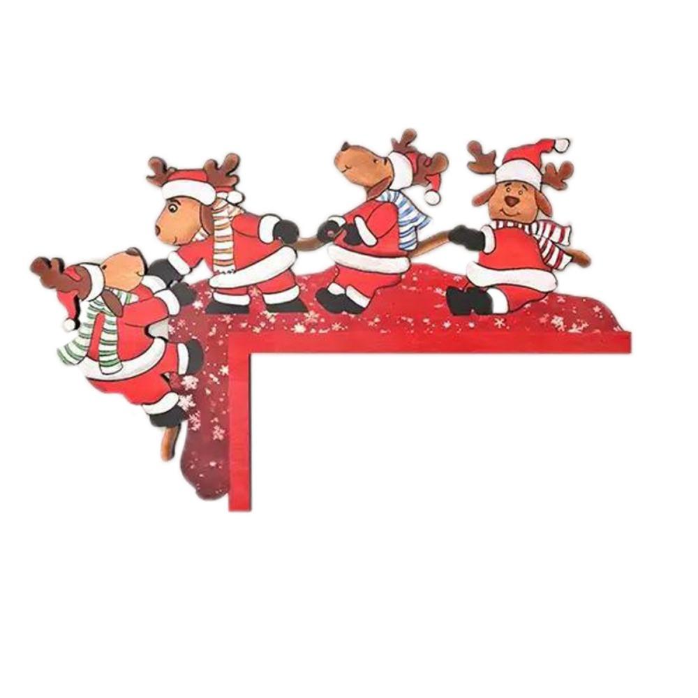 Wooden Christmas Door Frame Decoration Snowman Elk Santa Claus Gingerbread Man Merry Christmas Decor Festival Atmosphere