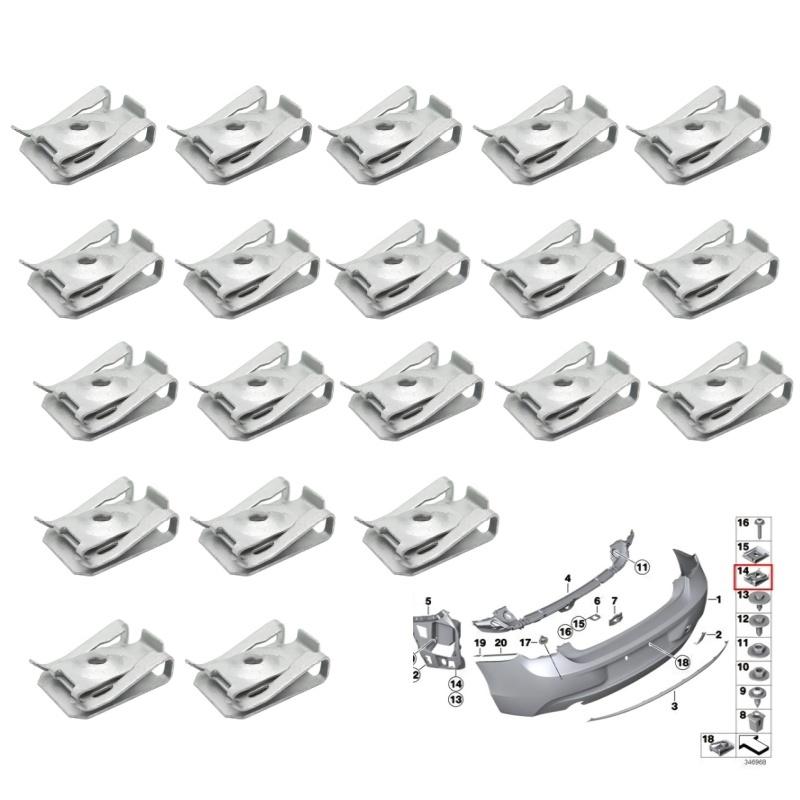 20PCS Car Chassis Mudguard Guard Plate Screw Nut Base Snaps Clips For BMW 5 Series 2 Series 3 Series X1 X2 X3 X4 X5 X6