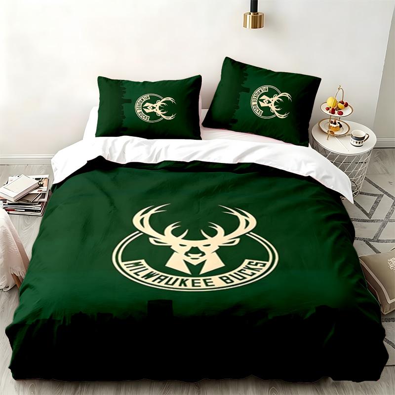 Milwaukee Bucks 3pc Set Perfect for Bedroom Use Comfortable Bedding Set Includes a Duvet Cover and Two Pillowcases Ideal Birthday or Christmas Gift