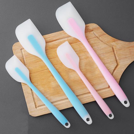 Soft Silicone Spatula Food-Grade Heat-Resistant Cooking Baking Tool Flexible Curved Head Spatula Fits Pots Bowls Non-Stick Safe Kitchen Utensil