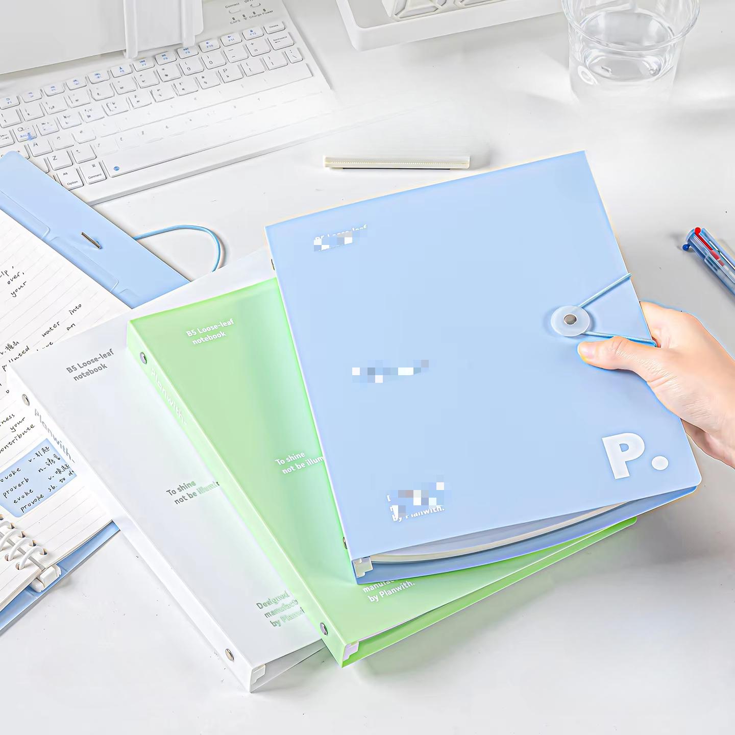 B5 Блокнот с кольцевым механизмом на кнопке Премиальный эстетичный блокнот для ведения записей для студентов Планировщик с горизонтальным расположением внутренних страниц 1829₽
