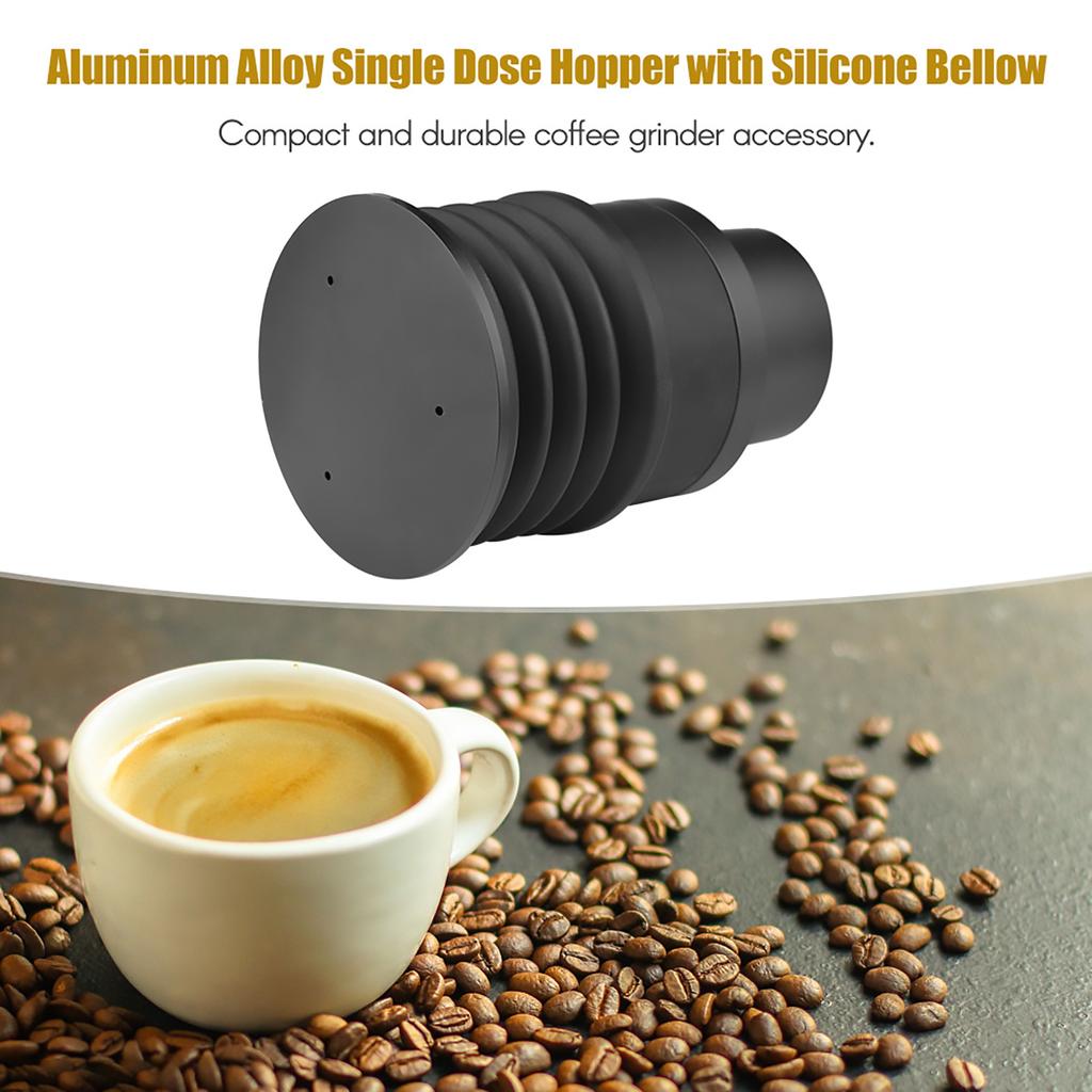 Aluminum Alloy Single Dose Hopper with Silicone Bellow Coffee Grinder Accessories Replacement for MAZZER Mini Coffee