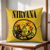 Cool Band NNirvana Cushion Cover Natural Linen Organic Fabric DoubleSided Printing Couch Pillow Covers Home Decor