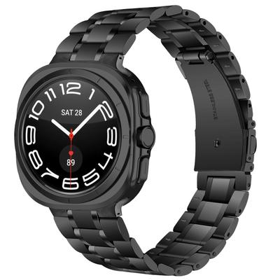 For Samsung Galaxy Watch Ultra 47mm Metal Watch Band Stainless Steel 5-Bead Strap