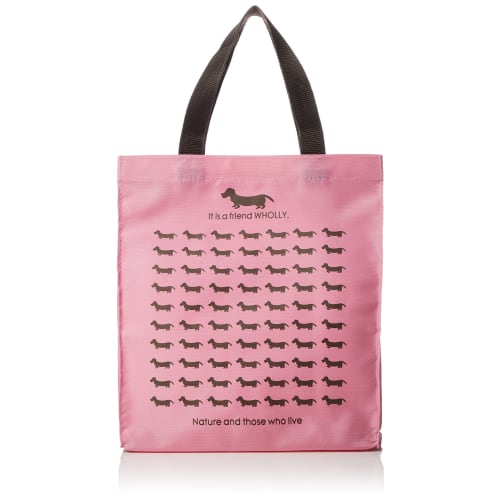 Wally Shopping Bag, Square Lunch Bag, 3L12-01, Pink x Brown