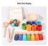 Montessori Color Sorting Cups & People Game: 7 Colors, Beads & Clips for Ages 1-4 Early Education