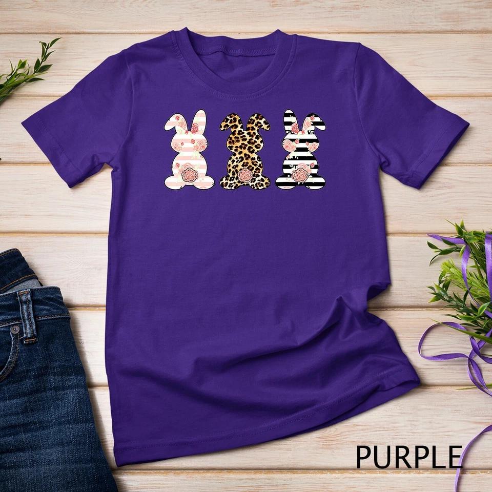 Leopard Easter Bunny Rabbit Trio Cute Easter T-Shirt Unisex T-shirt 6 S