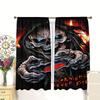 Set Of 2 Halloween Skull Pattern Printed Curtains Window Decorations Home Room Curtain Polyester