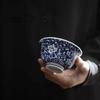 High-End Handmade Blue And White Ice Plum Pressure Hand Cup Master Cup Single Cup Kung Fu Tea Set Personal Special Tea Cup Single
