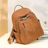Fashion Wommen Backpack Pu Solid Color Travel Backpack Student Schoolbag
