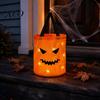 Light Up Pumpkin Bucket for Kids Glowing Candy Bag with LED Lights, Reusable Halloween Treat Tote Kids, Trick or Handbag Party Favors Spacious Treats