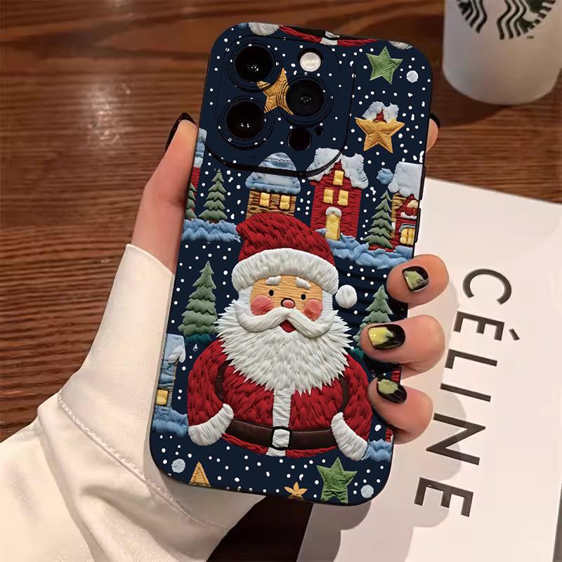 Santa Claus Elk Christmas Tree Phone Case For Samsung S25 S24 Ultra S23 Ultra S22 S21 S20 Plus Note 20 S24 23FE Shockproof Cover