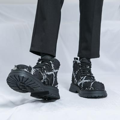 Hohe Qualität 2025 S/A Neuer Streetstyle Canvas Stiefel für Herren Schwarz Hombre Teenager Alltagskleidung Höhenvergrößernde Schuhe Lager