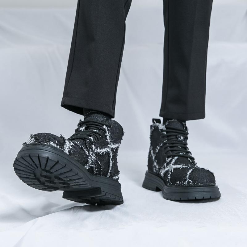 Fashion High top casual men's shoes Trendy  design styles Leisure Outdoor Party Daily Youth Office Plus Size Denim boots 38-45
