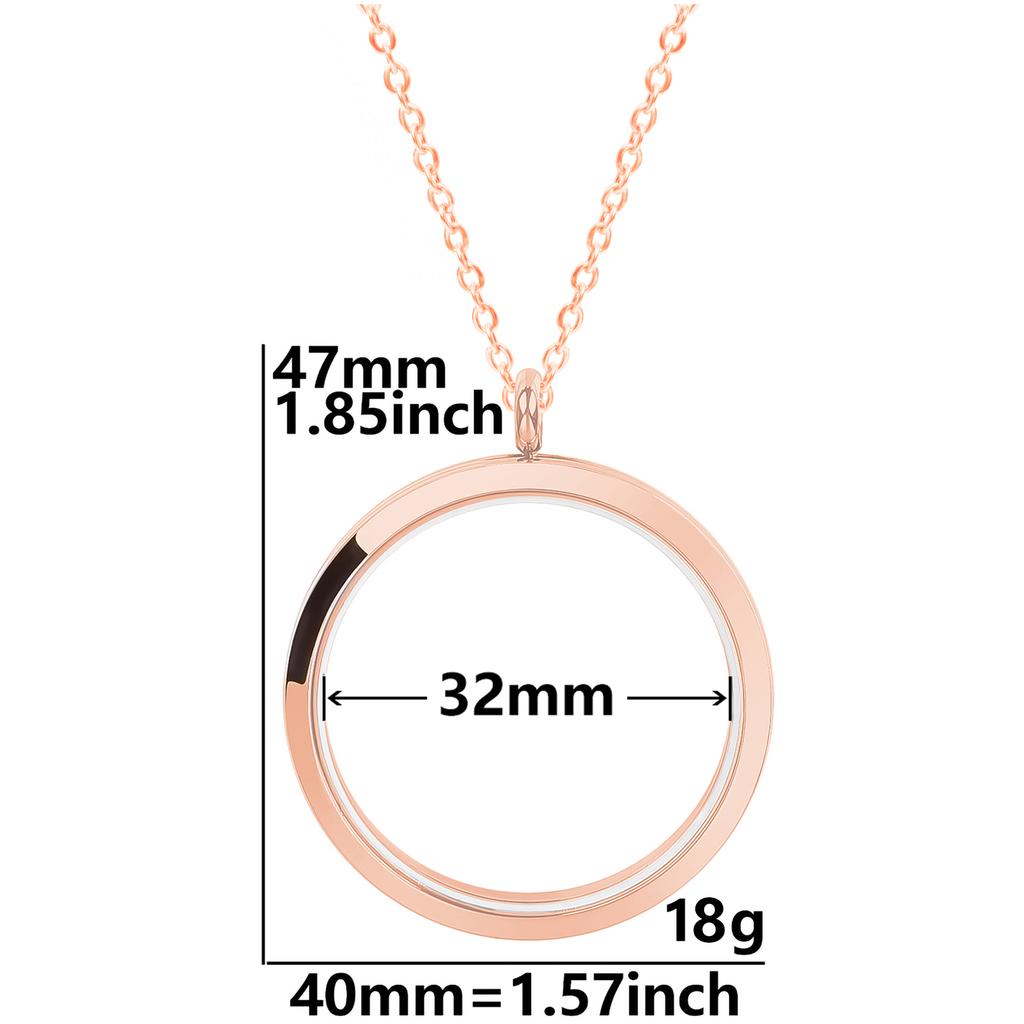 Never Fade Round Stainless Steel Locket Pendant Necklaces For Women Men Accessories Living Lockets Necklace Memory Jewelry Gift