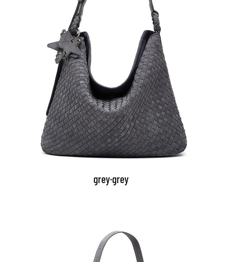 2025 Autumn/Winter Large Capacity Woven Vintage Shoulder Tote