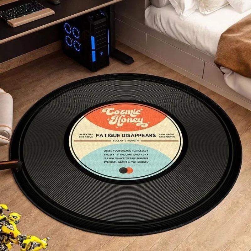 Circular Floor Mat Record Computer Chair Floor Mat Hanging Basket Carpet Living Room Coffee Table Mat Anti Slip Foot Mat Bedside