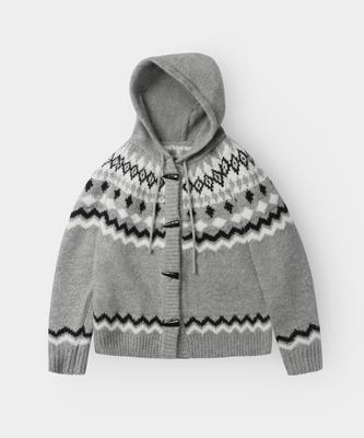 INDUST Nordic Hooded Knit Cardigan_Gray