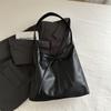Casual Retro Large-Capacity Bow Solid Color Simple Purchase Fashion Class Commuter Shoulder Tote Bag