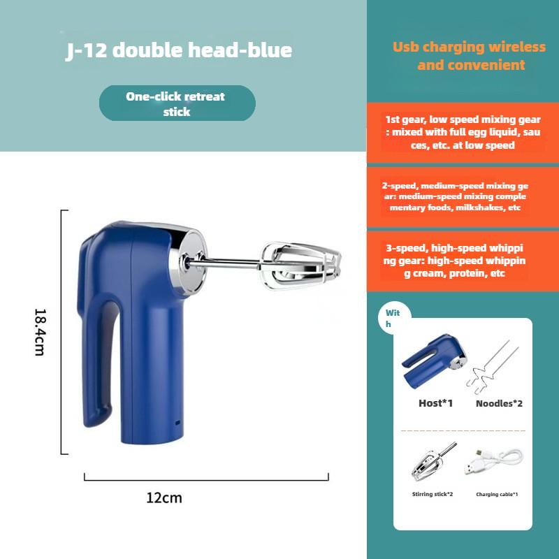 Беспроводной перезаряжаемый венчик для взбивания яиц для домашней выпечки — фото 8