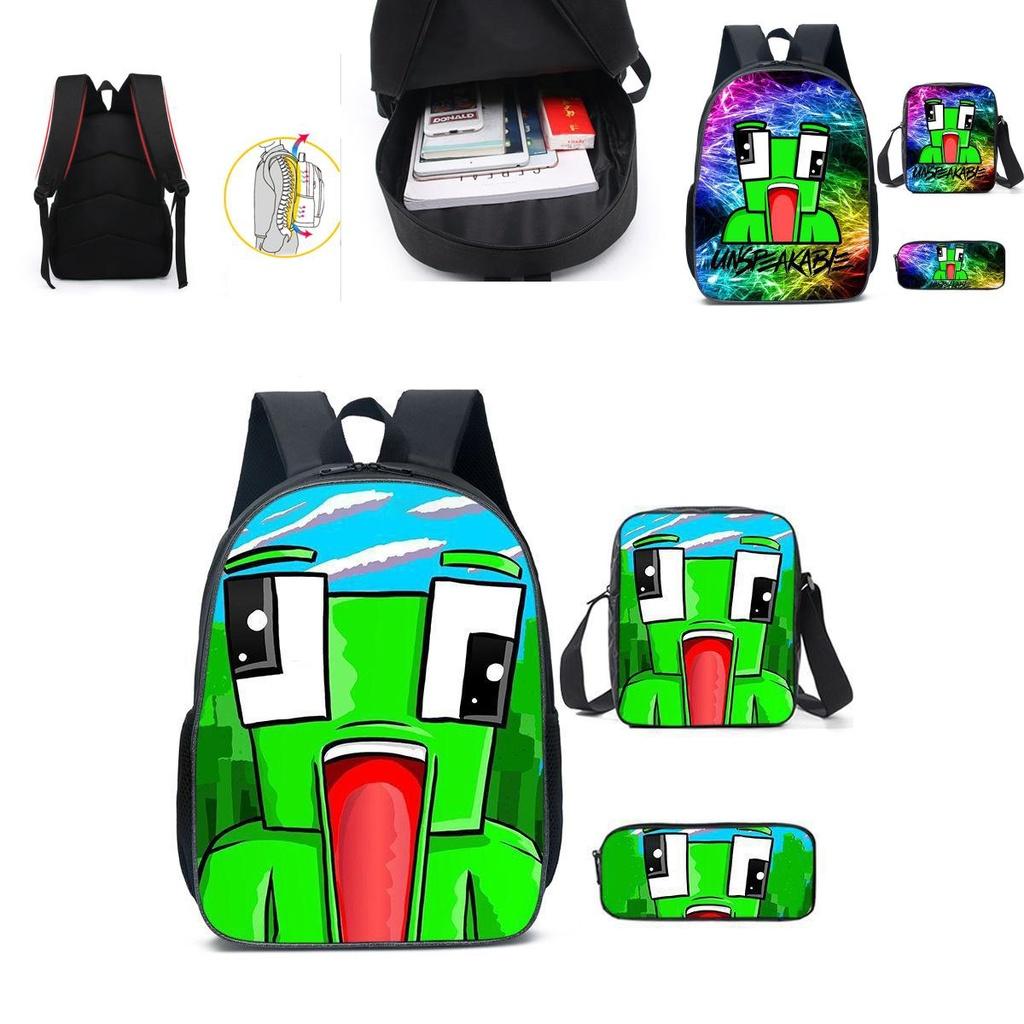 Unspeakable 3 Pcs Large Capacity School Backpack Set For Kids