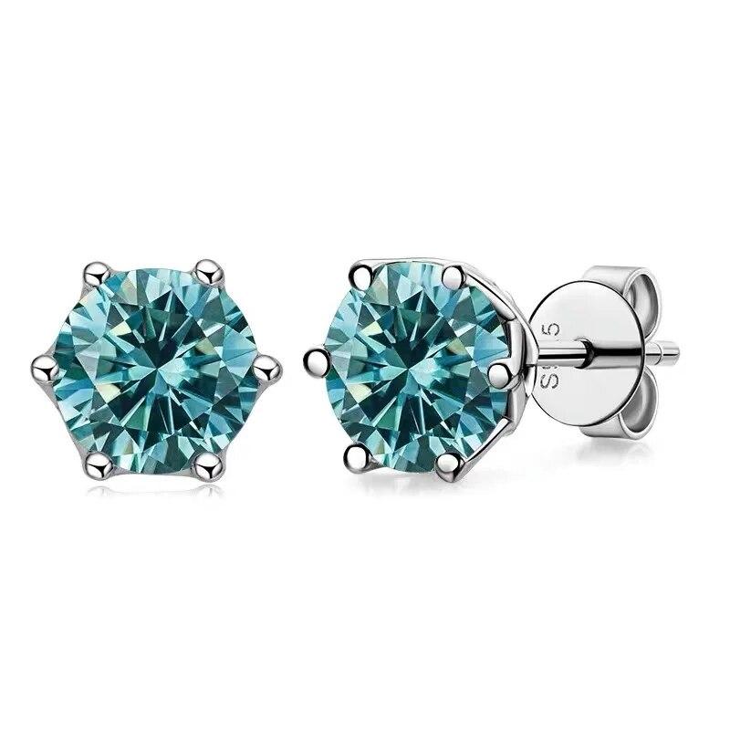 D Color VVS1 Moissanite Stud Earrings For Women 925 Sterling Silver Platinum Finish 2 GRA Certificates Moissanita Pass Diamond Tester