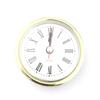 2-1/2" (65mm) Clock Quartz Movement Insert Roman Numeral White Face Gold Trim