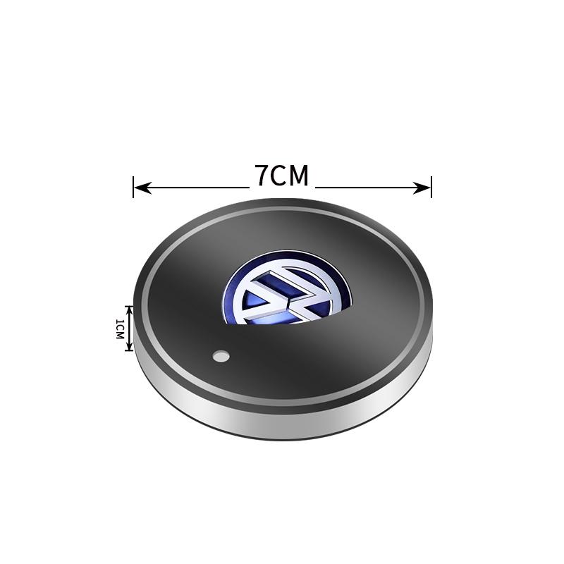 New Luminous Car Coaster Water Cup Holder Pad Anti-slip Mat Auto Accessories For Volkswagen VW Caddy Scirocco CC Touareg Tiguan