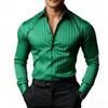 Elegant slim fit long-sleeve striped shirt, ideal for formal and casual occasions.