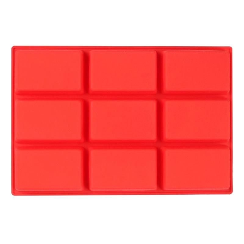

Форма для торта на 9 полостей, форма для выпечки сахарного хлеба, помадки, мини-форма для торта «Брауни», силиконовая форма, инструменты для выпечки своими руками красный