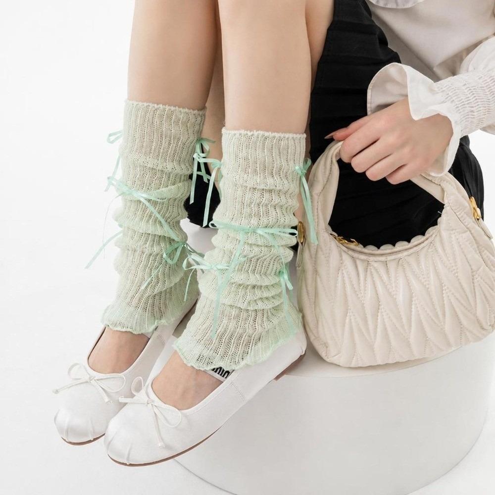 Bow Decor Sock Cuffs Cotton Slouch Socks Soft Fabric Leg Sleeves Girls
