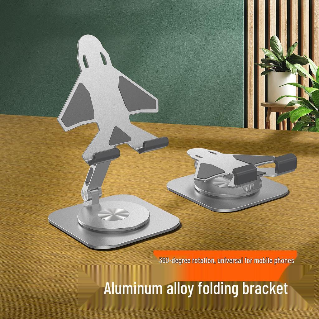 360° drehbarer Aluminiumständer für Handy und Tablet: Faltbar, Höhenverstellbar, Multifunktional.