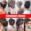LUPU Scrunchie Chignon with Rubber Band Messy Hair Bun Synthetic Natural Fake Hair Pieces for Women High Temperture Fiber