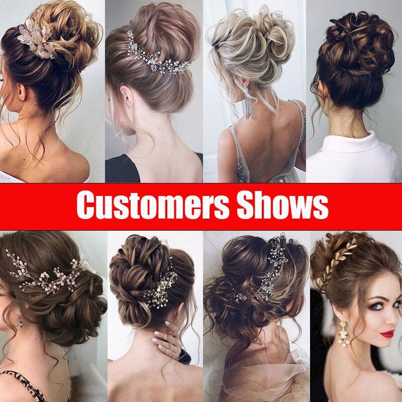 LUPU Scrunchie Chignon with Rubber Band Messy Hair Bun Synthetic Natural Fake Hair Pieces for Women High Temperture Fiber