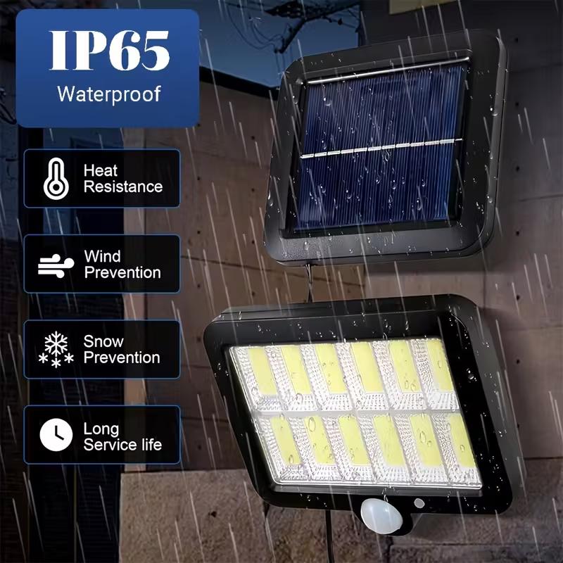 1/2/4PCS 120COB Solar Lights Outdoor with Motion Sensor 3 Modes Waterproof Solar Street Lights for Garden Patio Garage Wall Lamp