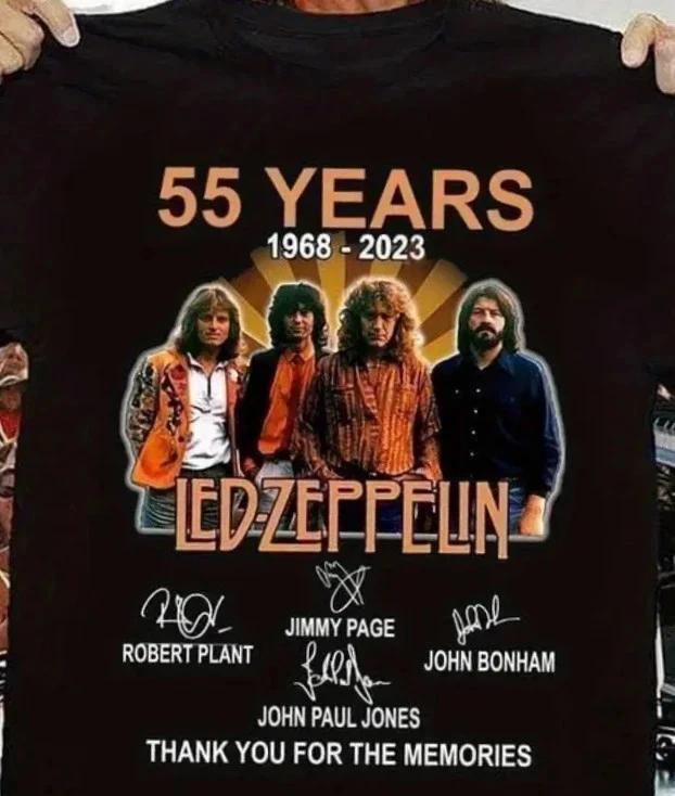LED ZEPPELIN T shirt WITH AUTOGRAPHS 55TH ANNIVERSARY GOLD & BLACK BRAND NEW 2XL