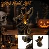 Halloween Witch Night Light Figurine for Home Holiday Decoration