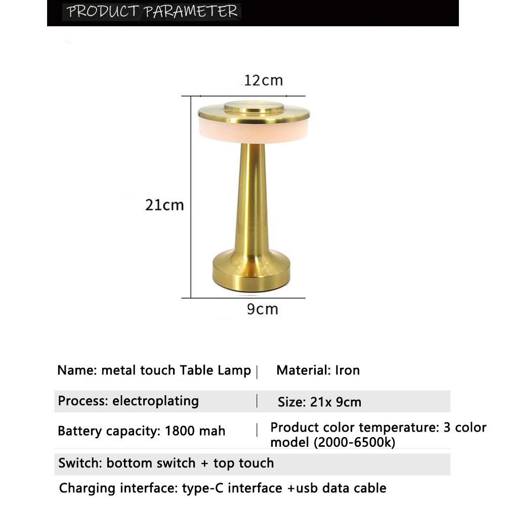 Portable Led Table Lamp Outdoor Usb Charging 3-levels Brightness1800mah Battery Decorative Night Light