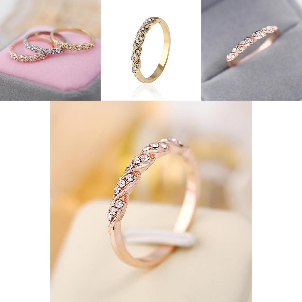Timeless Yellow Gold Anniversary Ring With Crystal Stones For Womens Elegance