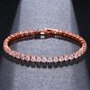 2025 New Fashion Green Crystal Friendship Bracelets Bangles for Women Silver Color Round Zircon Charm Bracelet Braclet Gifts