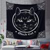 Decor casă tapiserie pisică neagră lună goth tatuaj artă halloween agățat de perete dormitor living cămin țesătură 230x180cm tapiserie