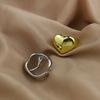 BF CLUB Silver Color Rings for Women Fashion Geometric Handmade Irregular Gold Heart Ring Party Christmas Gift
