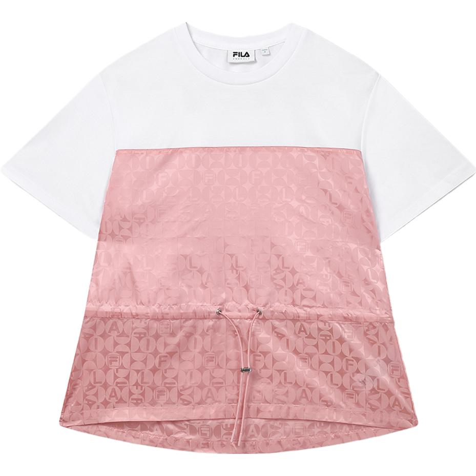 

FILA Logo Print Casual Elegant Fashion Simple Versatile Round Neck Loose Short Sleeve T-Shirt Women T-Shirt F11W334109F-ZB M