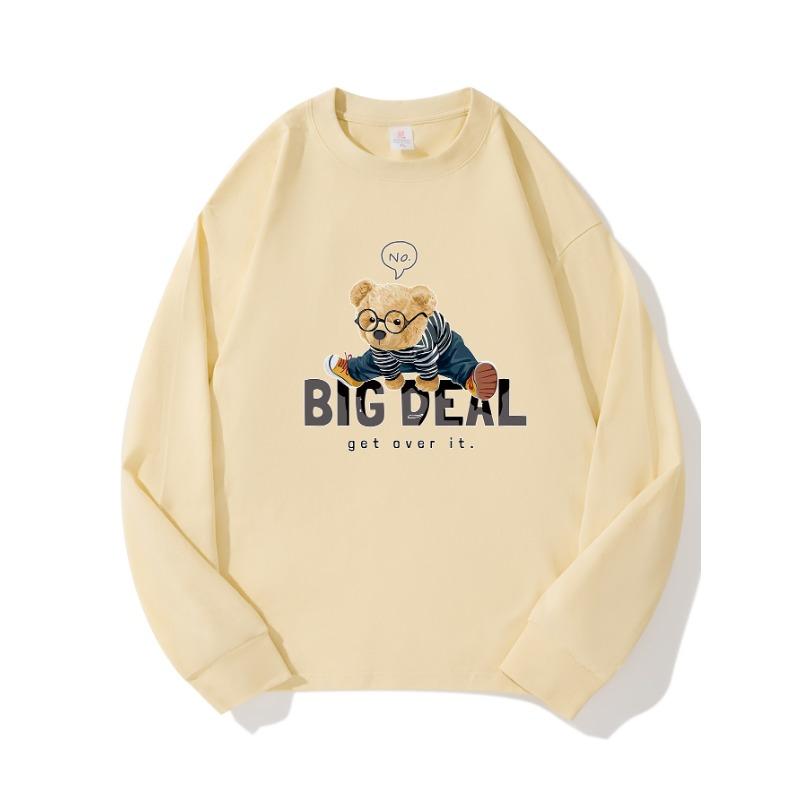 

Большая осенняя одежда с длинными рукавами из чистого хлопка, новый мужской и женский топ, весенний внутренний слой, базовая рубашка, круглый вырез XXL бежевый