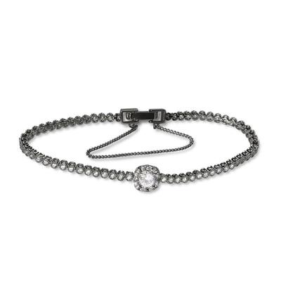 MACIER Solitaire Tennis Bracelet (Black Silver)